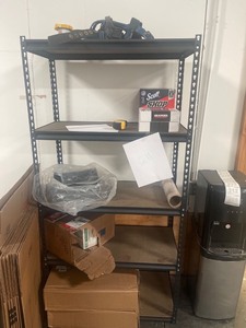 lot 7862209 image: 5 tier metal tear drop rack shelf 6ft x 3ft x 18in items not included