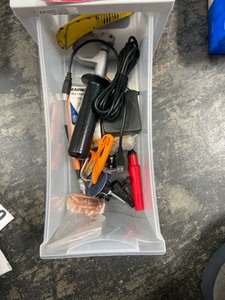 lot 7862220 image: misc drawer of tools and a padlock