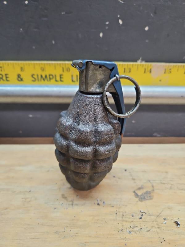 lot 157 image: Vintage Military MK2 Pineapple Hand Grenade