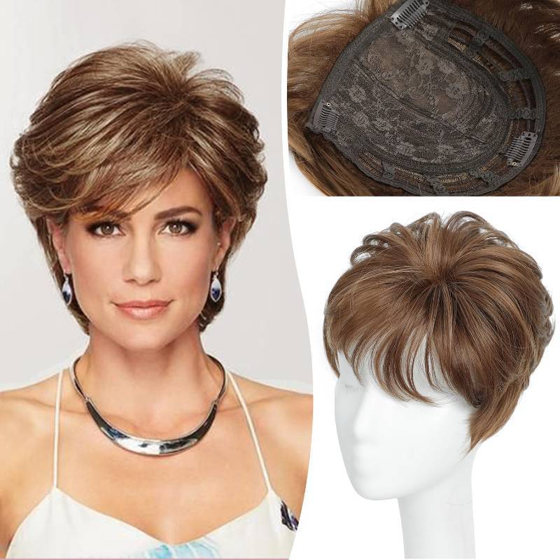 lot 24900 image: Hair Toppers for Women Hair Topper Short Pixie Cut Toppers Hair Pieces for Women Hair Toppers for Women with Thinning Hair Synthetic Wig Toppers for Thin Hair Highlight Clip In Hair Topper Wiglets
