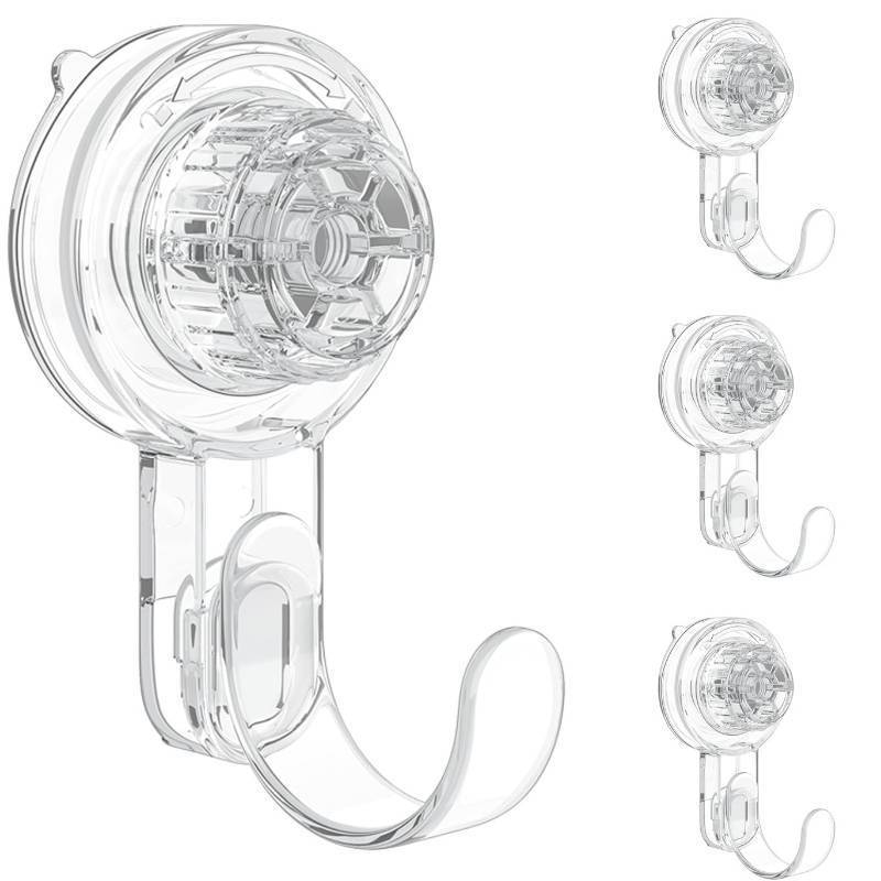 lot 24918 image: Wreath Door Hanger, Heavy Duty Suction Cup Hooks, Wreath Hangers for Front Door, Plastic Clear Hook for East Halloween Christmas Wreaths Welcome Sign Front Door D�cor on Window Glass Door Tile Wall