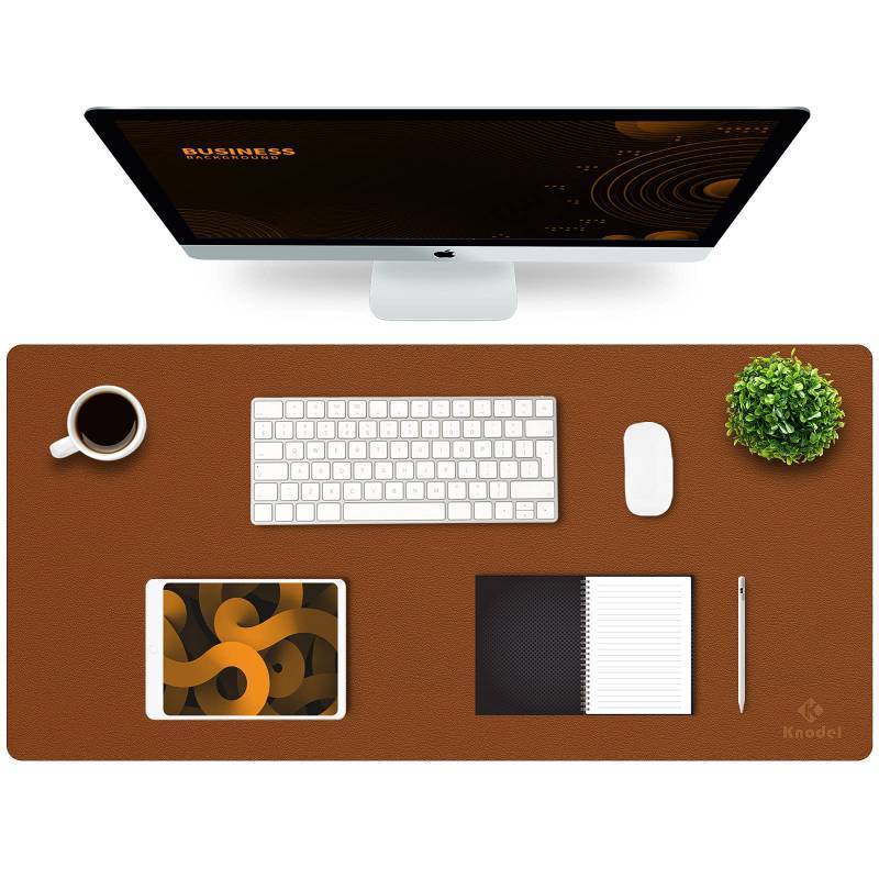lot 24963 image: K KNODEL Leather Desk Mat, Large Office Desk Pad, Computer Desk Mat, Laptop Mat for Desk, Desk Protecor Mat, Desktop Mat, Desk Writing Pad, Desk Blotter Pad, Desk Cover Mat (35.4x17, Brown)
