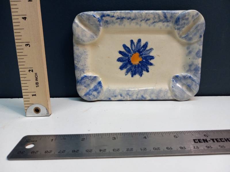 lot 12376 image: Vintage Nevada State Hospital Handcrafted Ceramic Ashtray