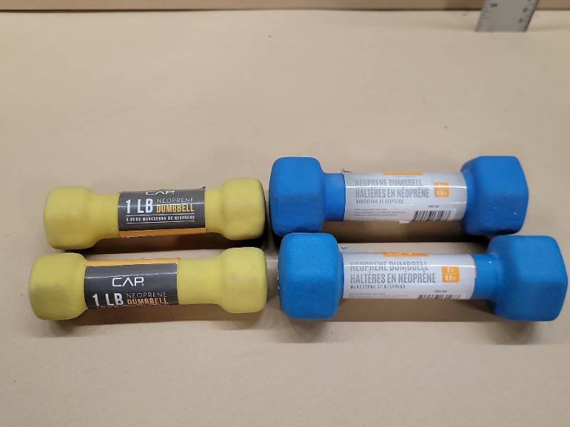 lot 12467 image: Neoprene Dumbbell Set - 1lb and 2lb Pairs