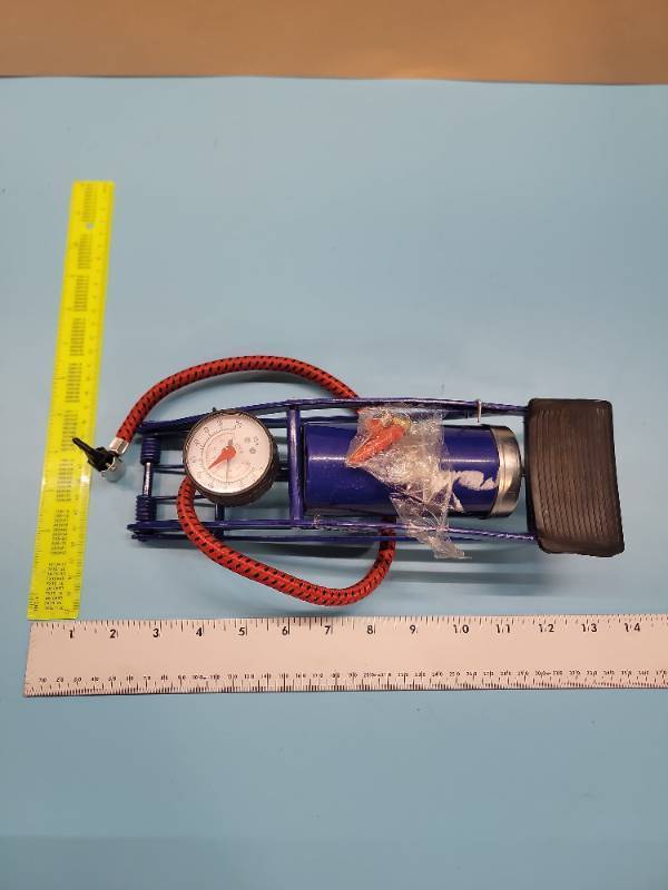 lot 12603 image: Portable Foot Air Pump with Pressure Gauge