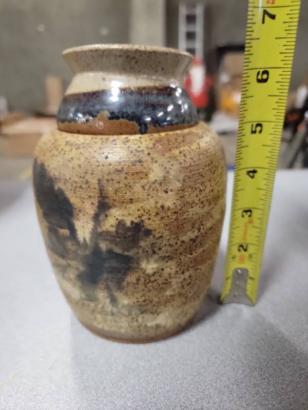 lot 12636 image: Vintage Studio Pottery Two-Piece Vase Set