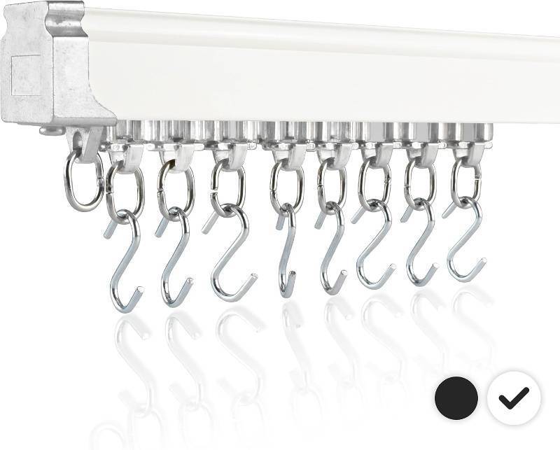 lot 12438 image: Jos-Haz Ceiling Curtain Track Set - 3ft-13ft  4 Meter - Ceiling Track for Curtains-Room Divider - Curtain Track Ceiling Mount For Living Room Bedroom Drop Ceiling Shower-Ceiling Track System