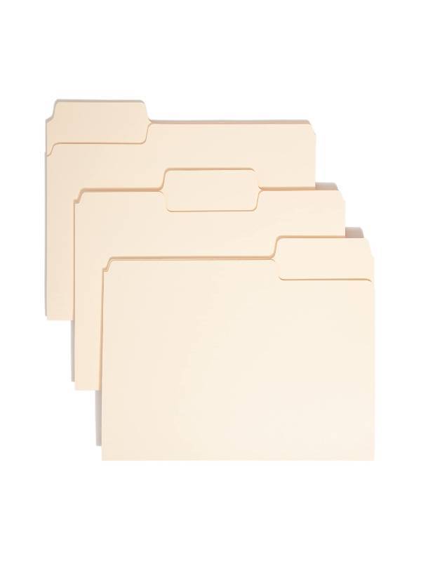 lot 25096 image: Smead SuperTab Heavyweight File Folder, Oversized 13-Cut Tab, Letter Size, Manila, 50 Per Box (10401)