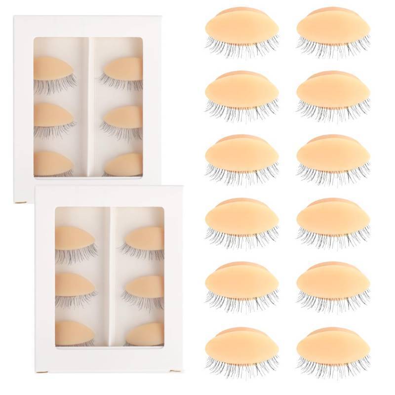 lot 25327 image: Eyelash Practice Eyelids, 5 Pairs Lash Mannequin Eyelids Replaceable Practice Eyes for Eyelash Extensions Mannequin Head Eyelash Practice Eyelids Kit
