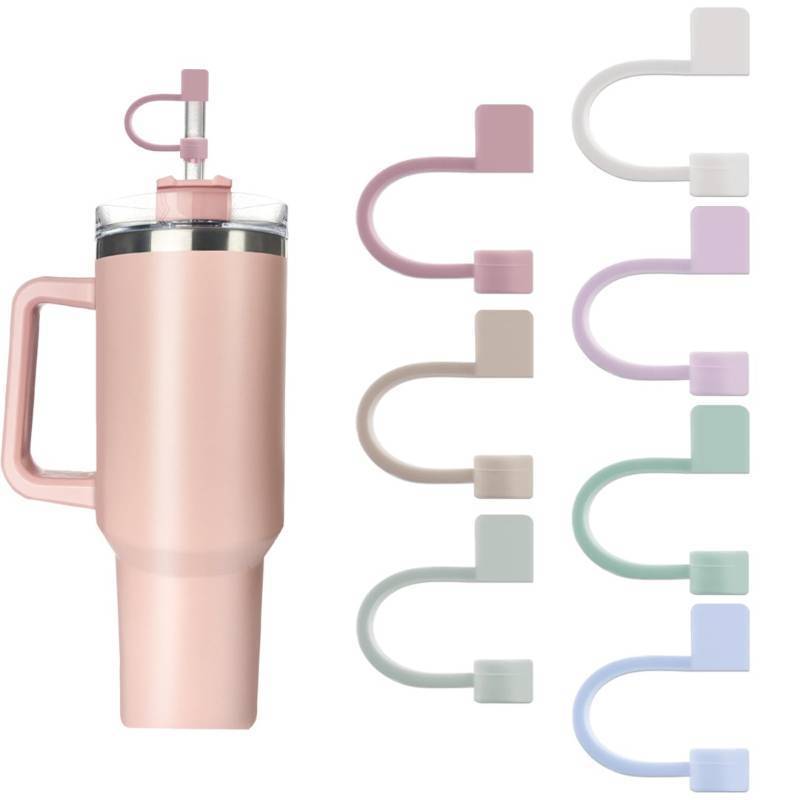 lot 25368 image: 7Pcs 0.4in10mm Diameter Silicone Straw Covers Cap Compatible with Stanley 20 30&40 Oz Cup, Straw Toppers for Stanley 40 Oz Tumbler with Handle, Dust-Proof Straw Caps for Water Bottle