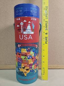 lot 8705 image: Crocodile Creek USA Map 200-Piece Puzzle with Poster