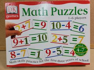 lot 8709 image: DK Math Puzzles Educational Game (Ages 4-7)