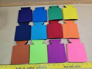 lot 8741 image: Colorful Foam Can Koozies Set