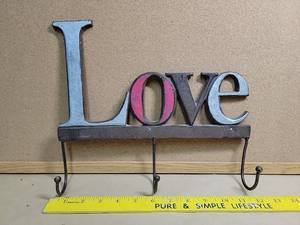 lot 30012 image: Vintage Love Metal Wall Hook
