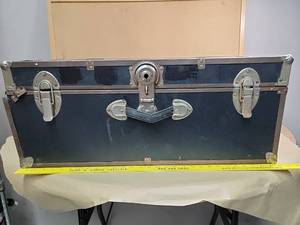 lot 30013 image: Vintage Industrial Wood Storage Trunk