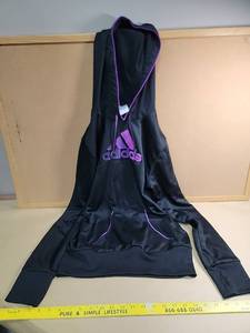 lot 30039 image: Adidas Black and Purple Hoodie Sweatshirt