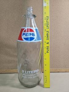 lot 30046 image: Vintage Pepsi 2-Liter Glass Bottle