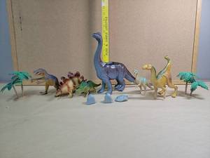 lot 30073 image: 1996 Vintage Dinosaur Figure Set with Brachiosaurus