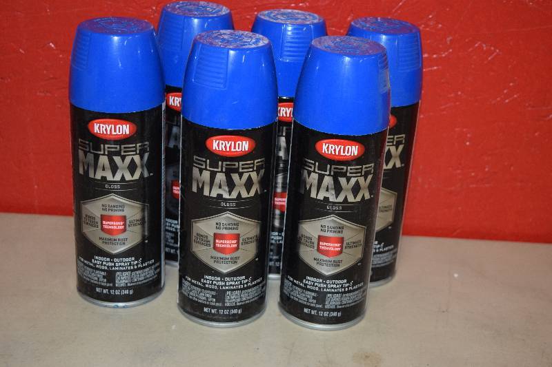 lot 5 image: 6 Cans Krylon Super Maxx Spray Paint