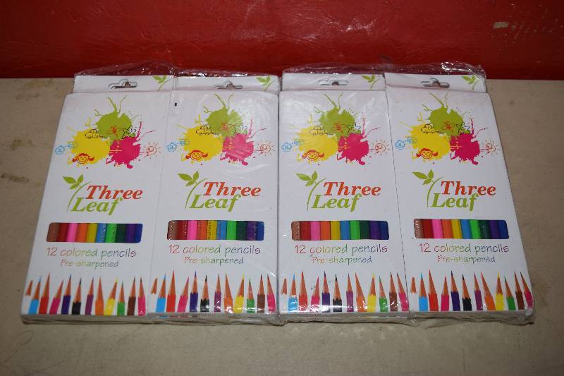 lot 86 image: 12 Boxes of 12 Three Leaf Colored Pencils