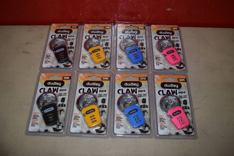 lot 62 image: 8 Dudley Claw Mini Combination Padlocks