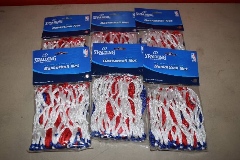 lot 84 image: 6 Spalding All Weather Basketball Nets