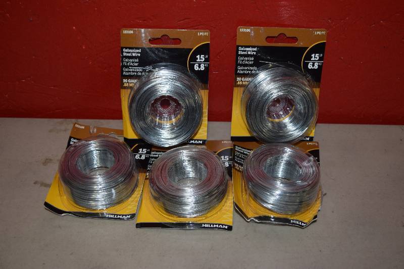 lot 105 image: 5 Rolls Galvenized Steel Wire