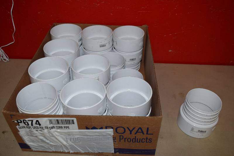 lot 317 image: 21 4 PVC to 4 Corrugated Pipe Couplings