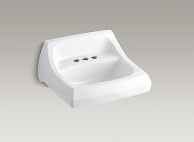 lot 417 image: Kohler Kingston Wall Mount Lavatory
