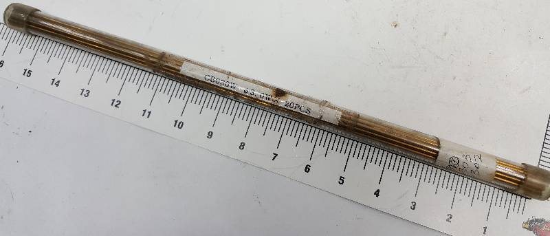 lot 6494 image: Not sure what this bundle of Bronze welding rod is about.  Notice each stick is hollow and has a pattern to it.