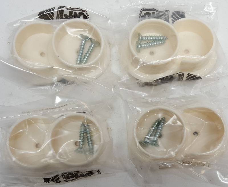 lot 6496 image: 4 pack of these Do It Your Self Closet clothes rod hanger sets.  Simple single screw installation.