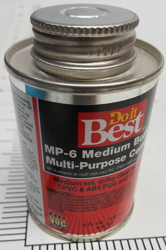 lot 6503 image: New 4 ounce can of MP-6 Multi purpose cement very handy to have on the shelf