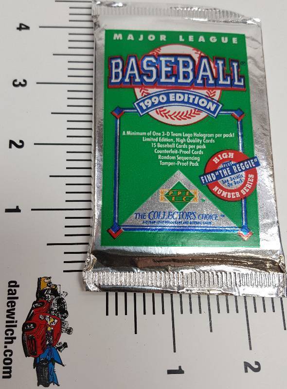 lot 5360 image: New 15 card pack of the 1990 Upper Deck Collectors Choice Baseball Cards and bubble gum.