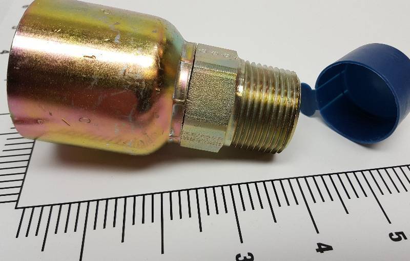 lot 5408-2 image: New Eaton Hydraulics Steel Male 1 inch pipe thread to 1 inch ID hose hydraulic straight fitting
