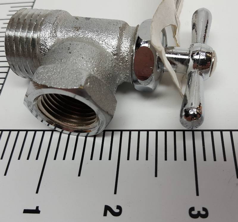 lot 5418 image: New Nibco C64T Chrome Plated Washing Machine Valve Top Operated with 12 female pipe thread and standard male hose thread