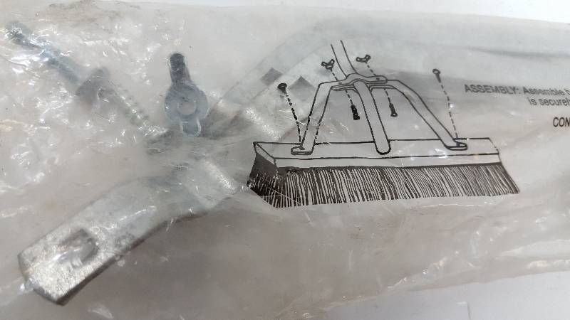 lot 5527 image: New in the package is this floor HD broom handle metal strap and hardware support and repair kit made in the USA
