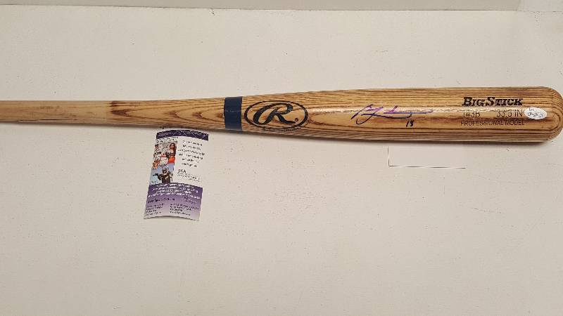 lot 1105 image: Ben Zobrist Autographed Rawlings Big Stick Used Baseball Bat JSA James Spence COA