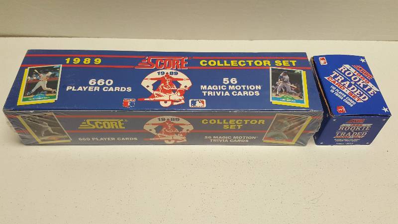 lot 1279 image: 1989 Score Baseball Complete 660 Card Factory Sealed Set w Update Traded Set Ken Griffey Jr. Rookie