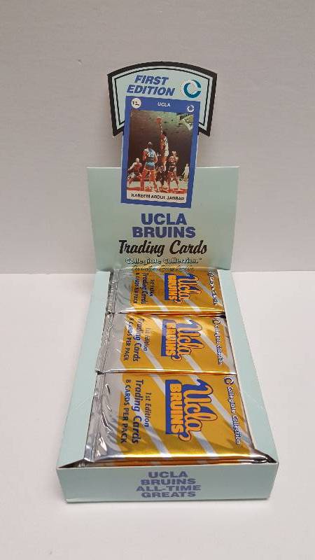 lot 1250 image: 1990 Collegiate Collection UCLA Bruins NCAA Basketball Cards Wax Box 36 Packs Sealed