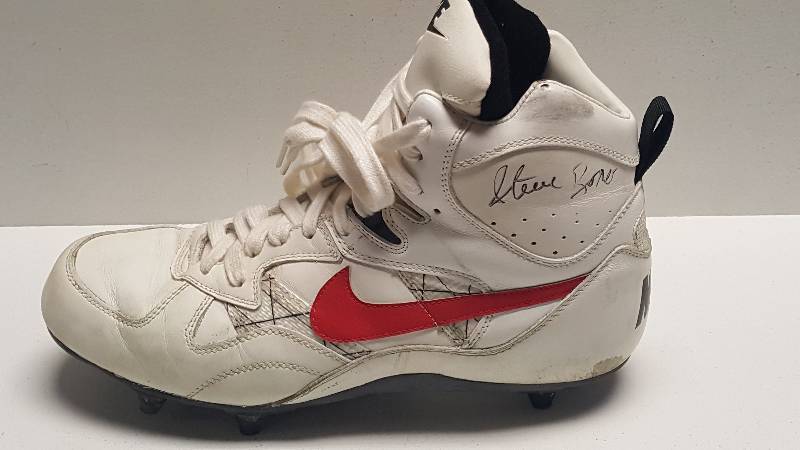 lot 1108 image: Steve Bono Autographed Game Used Football Cleat 1995 Kansas City Chiefs QB w COA
