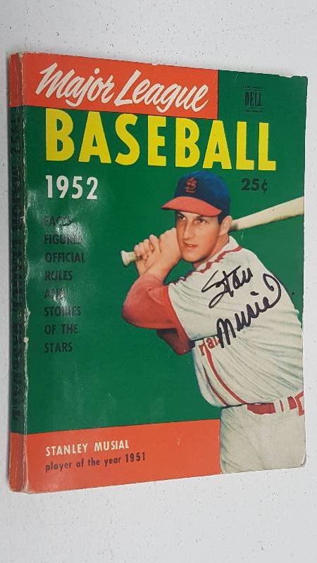 lot 1107 image: 1952 Major League Baseball Facts & Figures Stat Book Autographed by Stan Musial w COA