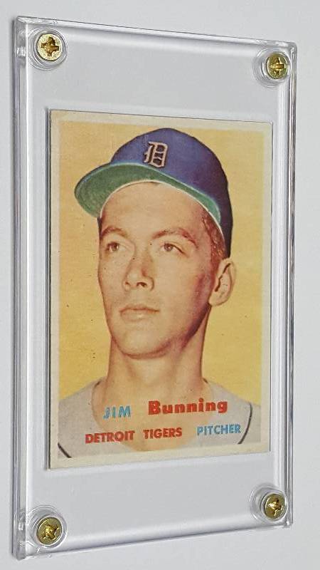 lot 1116 image: 1957 Topps Jim Bunning #338 Vintage Rookie Card Detroit Tigers HOF RC
