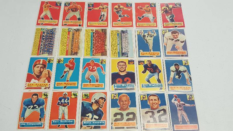 lot 1126 image: 1956 Topps Vintage Football Card Lot of 25 w Dutchman Norm Van Brocklin & Team Cards