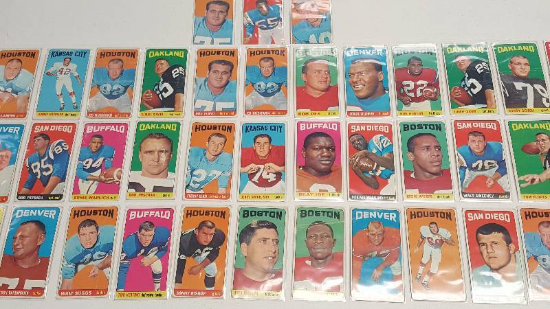 lot 1127 image: 1965 Topps Vintage Football Card Lot of 35 Tall Boys Rare w Kansas City Chiefs