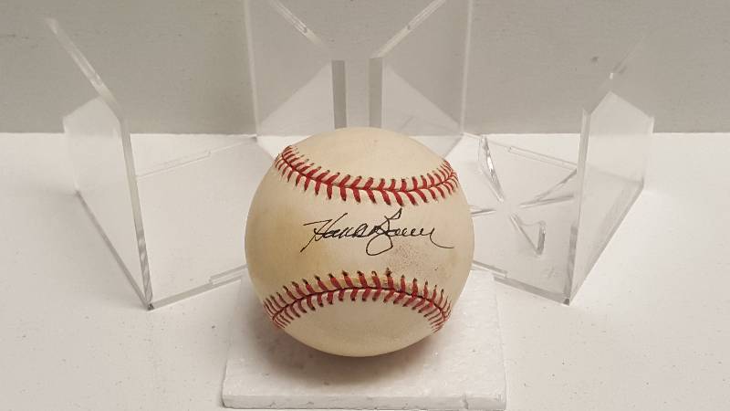 lot 1138 image: Hank Bauer Autographed Official American League Baseball Kansas City As w COA