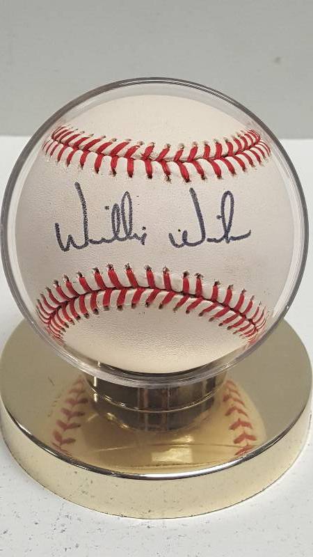 lot 1141 image: Willie Wilson Autographed Rawlings Official American League Baseball KC Royals w COA
