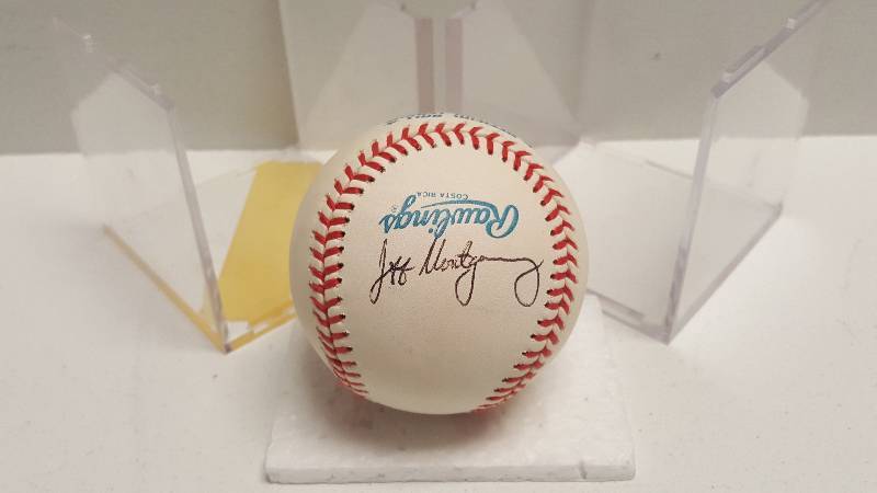 lot 1143 image: Jeff Montgomery Autographed Rawlings Official American League Baseball KC Royals w COA