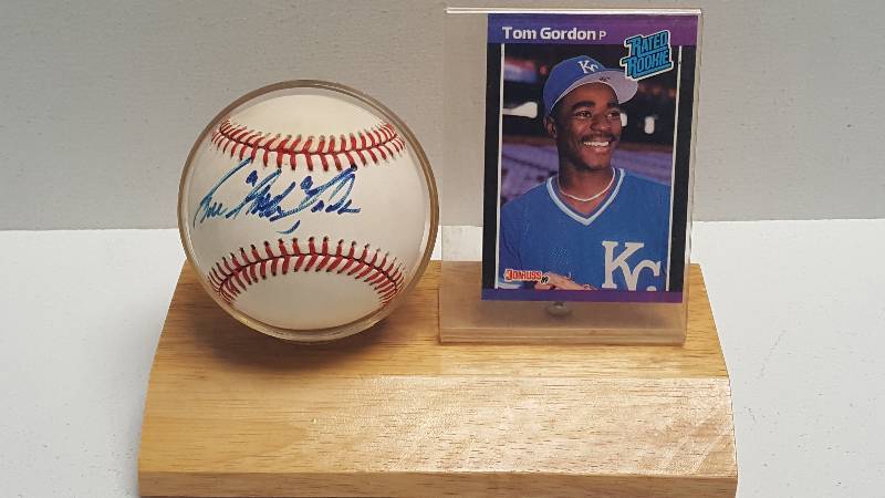 lot 1148 image: Tom Flash Gordon Autographed Rawlings Official American League Baseball KC Royals w COA