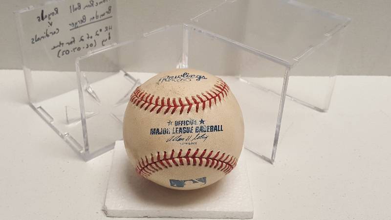 lot 1165 image: Brandon Berger Game Used Home Run Ball June 7, 2002 Royals vs. Cardinals Rawlings Official Major League Baseball