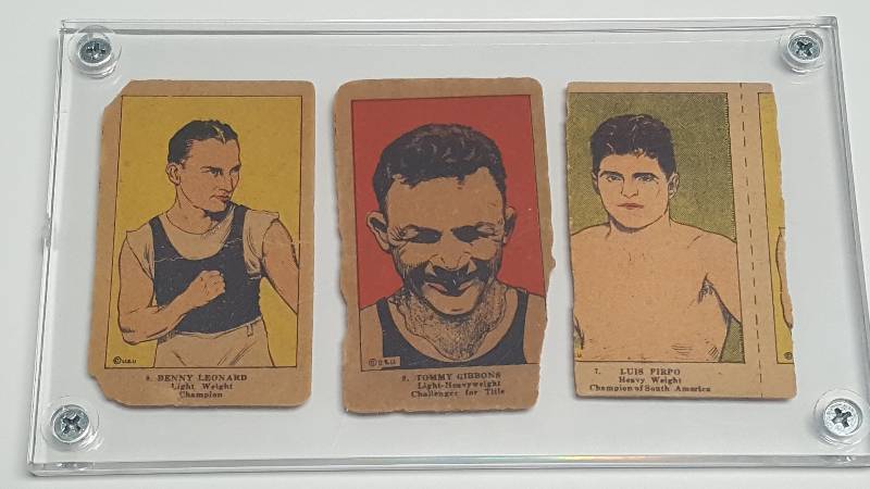 lot 1177 image: 1923 Boxing Strip Candy Store Cards Vintage W515 Series Lot of 3 w Tommy Gibbons Champ